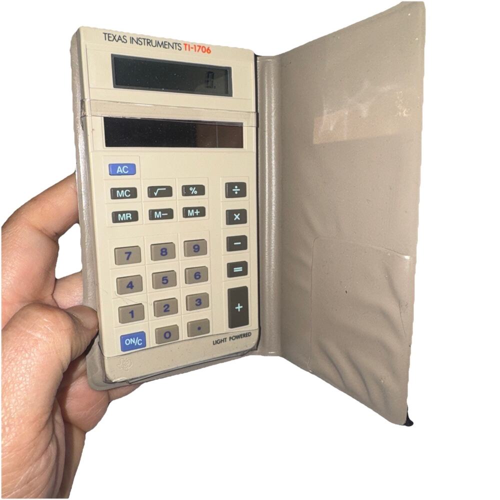 Texas Instrument TI-1706 Solar Calculator Vintage‎